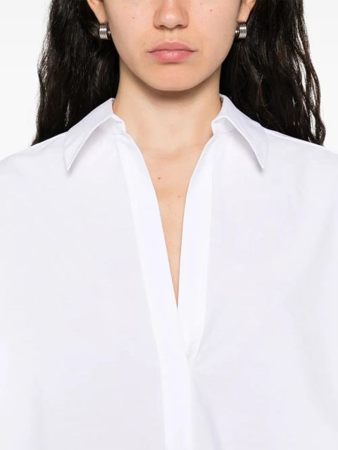 Blumarine polo-collar poplin shirt - White