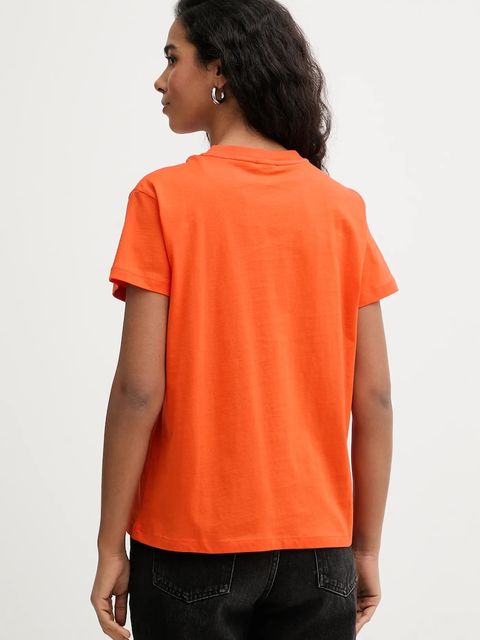 Patrizia Pepe t-shirt bawełniany kolor pomarańczowy
