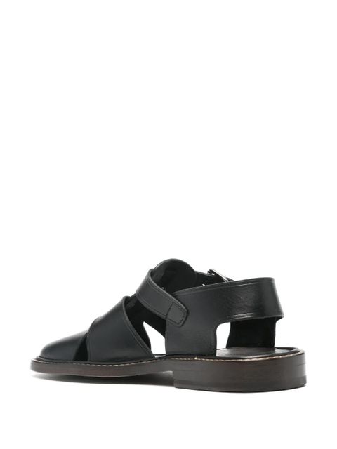 LEMAIRE Fisherman leather sandals - Black