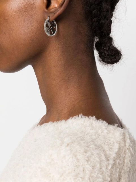 Tory Burch logo round earrings - Grey - zdjęcie produktu nr 2