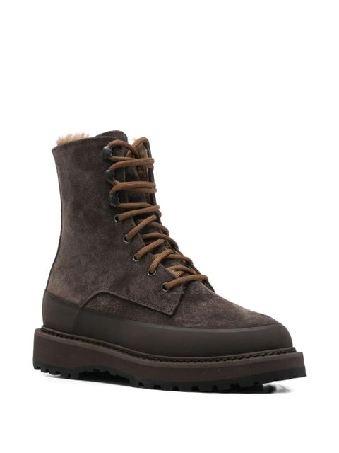 Le Monde Beryl 35mm Dolomite lace-up shearling boots - Brown