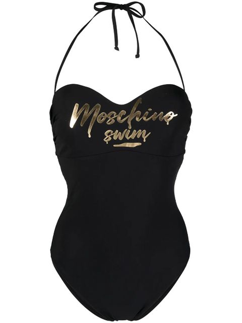 Moschino sweetheart-neck halterneck swimsuit - Black - zdjęcie produktu nr 1