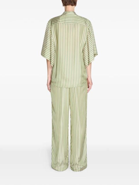 DRIES VAN NOTEN striped short-sleeve shirt - Green