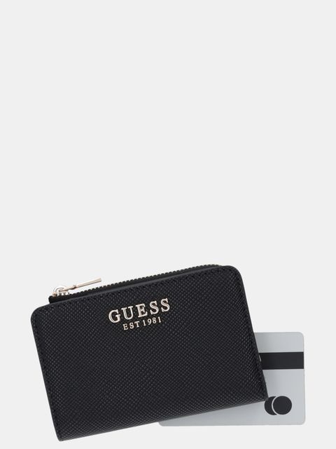 Guess portfel LAUREL damski kolor czarny SWZG74 59156