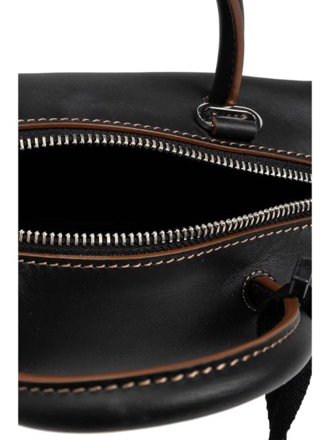 Max Mara logo-print leather tote bag - Black