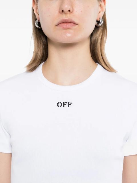 Off-White off stamp ribbed T-shirt