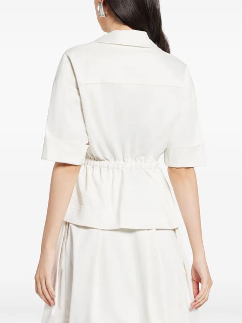 STAUD Bristol peplum-hem blouse - White
