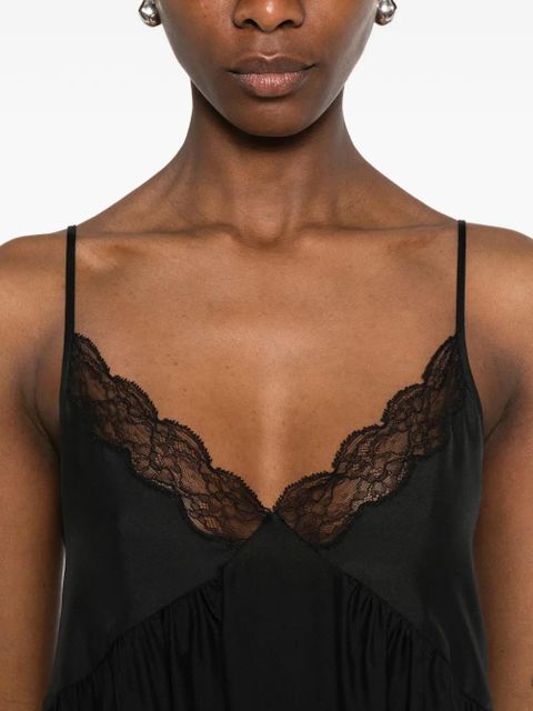 The Row lace-panel midi dress - Black