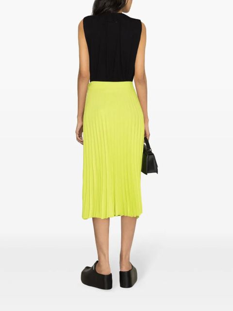 MM6 Maison Margiela pleated crepe midi skirt - Green