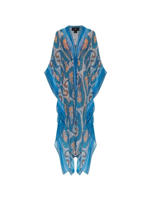ETRO V-neck paisley-print midi dress - Blue - zdjęcie produktu nr 1