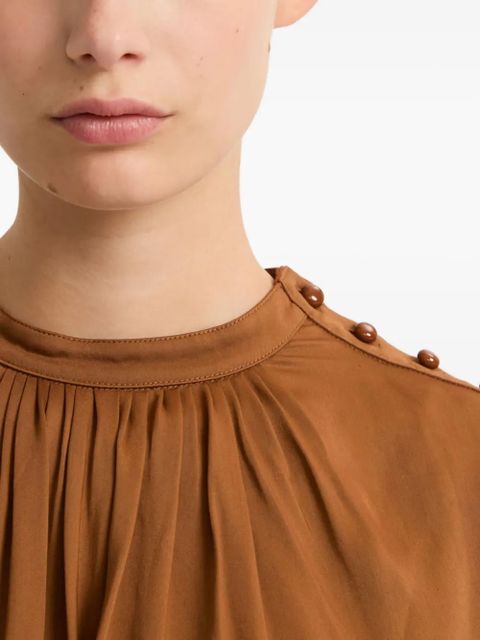 Yves Salomon button-embellishment blouse - Brown