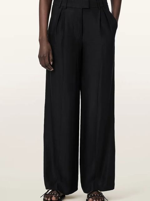 AllSaints spodnie wide leg damskie z lnem CHARLEY - zdjęcie produktu nr 1
