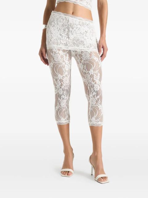 Manière De Voir Aimée lace asymmetric capri trousers - White - zdjęcie produktu nr 1