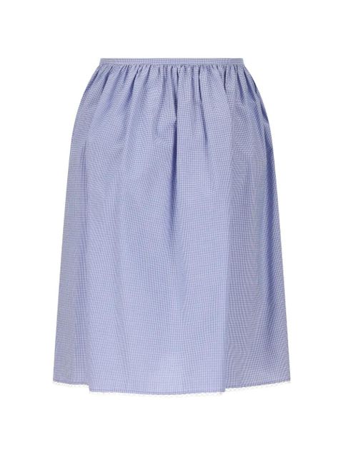 Miu Miu gathered-waist logo midi skirt - Blue - zdjęcie produktu nr 2