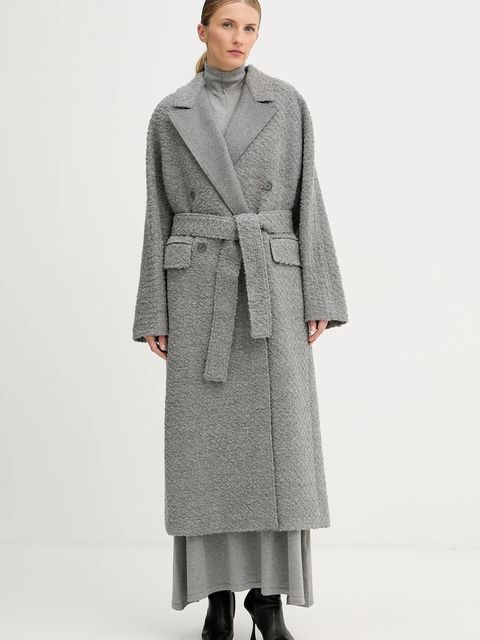 BOSS płaszcz z dodatkiem wełny kolor szary 50548338 - zdjęcie produktu nr 1