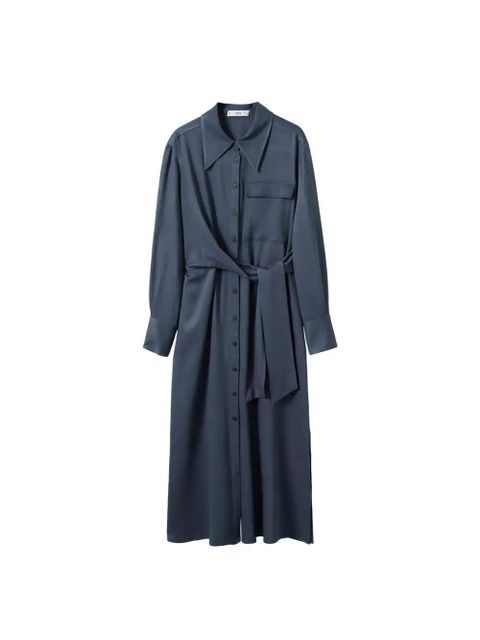 Koszulowa sukienka z wiązaniem