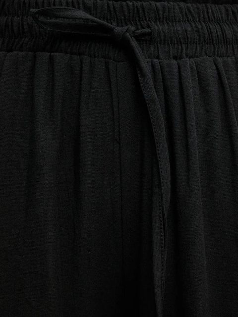 Answear.LAB spodnie lniane damskie kolor czarny szerokie high waist