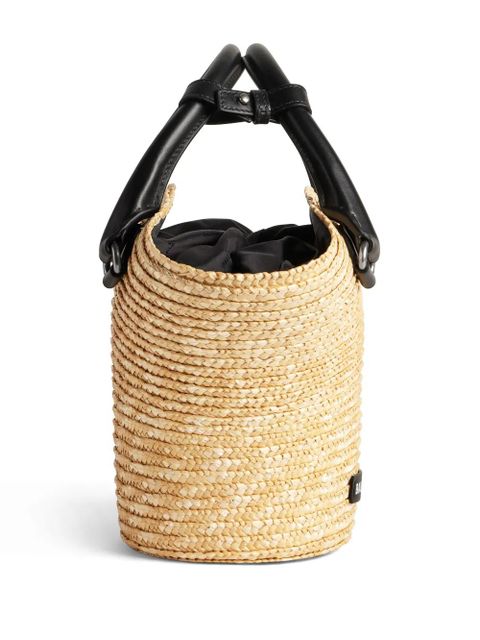 Balenciaga mini braided-raffia tote bag - Neutrals