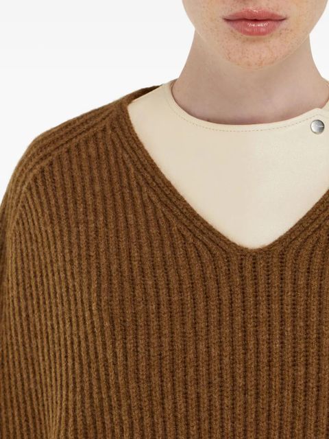 Ferragamo cashmere blend cape - Brown