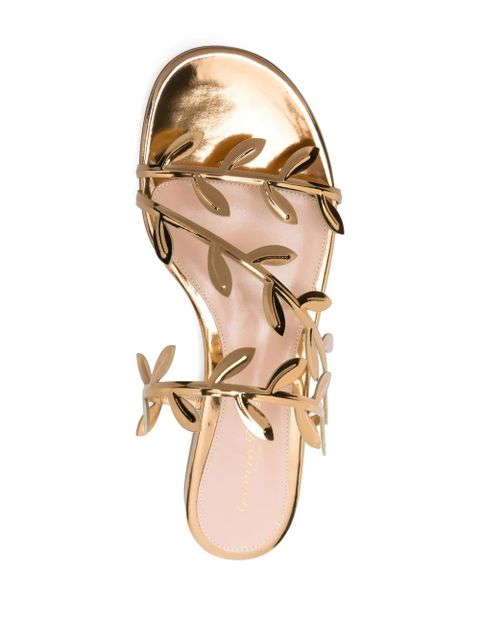 Gianvito Rossi Flavia leather flat sandals - Gold
