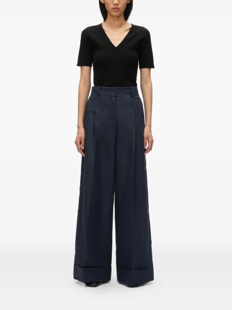 3.1 Phillip Lim pleated wide-leg trousers - Blue - zdjęcie produktu nr 2