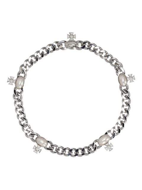Vivienne Westwood pearl curb chain necklace - Silver - zdjęcie produktu nr 1