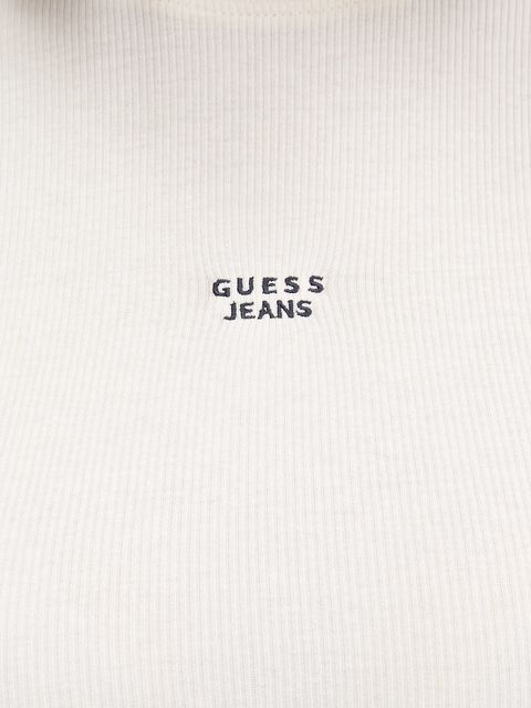 Guess Jeans longsleeve kolor beżowy z półgolfem W5BP23 KA0H1