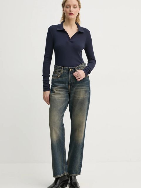 G-Star longsleeve bawełniany kolor niebieski