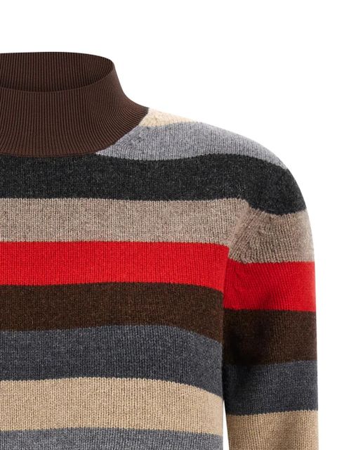 Tory Burch striped-patter wool pullover - Red