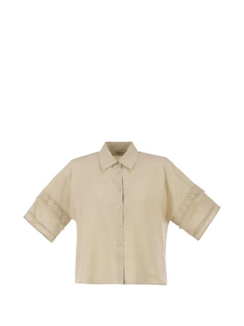 Weekend Max Mara lace-insert linen shirt - Neutrals - zdjęcie produktu nr 1