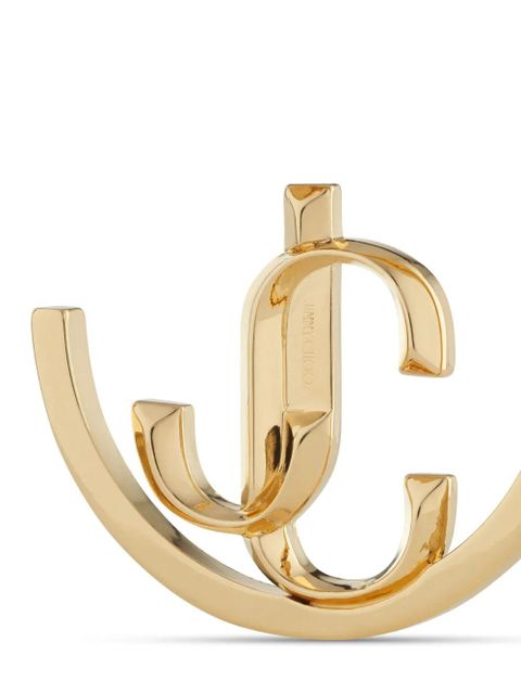 Jimmy Choo logo-lettering medium hoops - Gold
