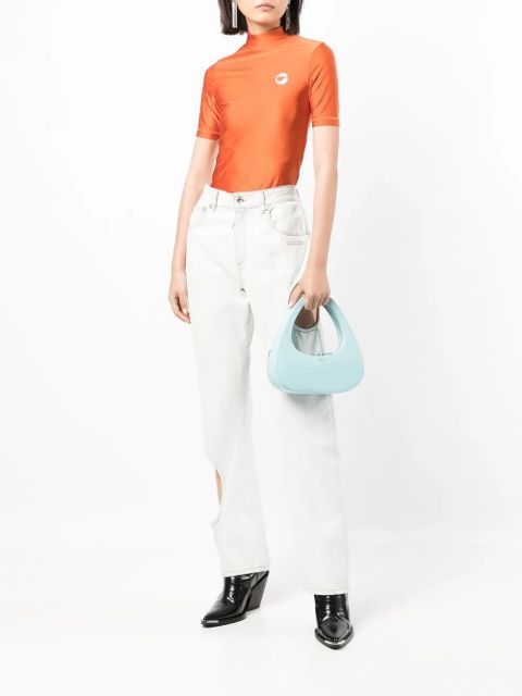 Coperni logo-print mock-neck T-shirt - Orange - zdjęcie produktu nr 2