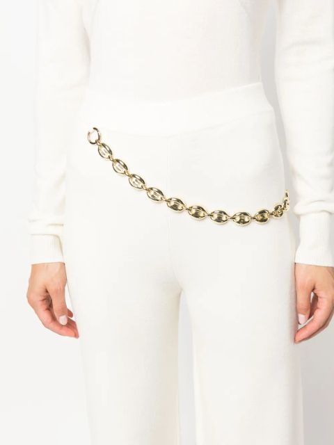 Rabanne chainmail-detail wool-cashmere trousers - White