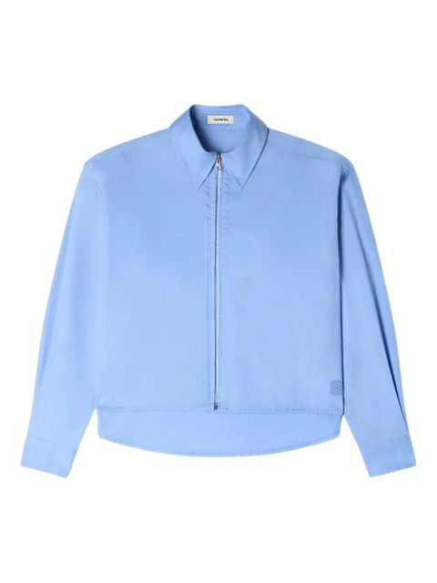 SANDRO zipped shirt - Blue - zdjęcie produktu nr 1