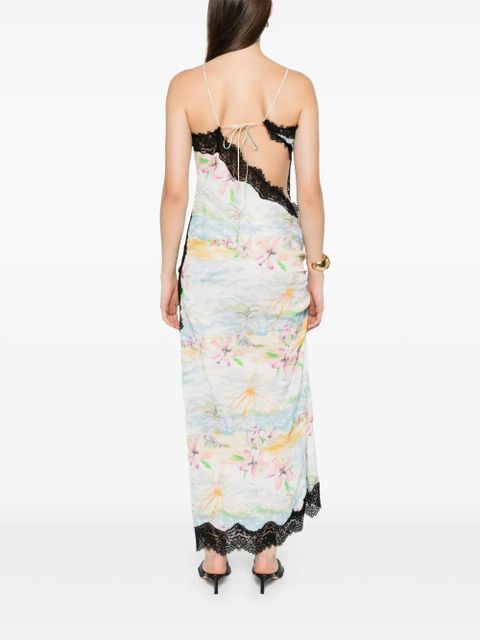 Christopher Esber floral-print midi dress - White