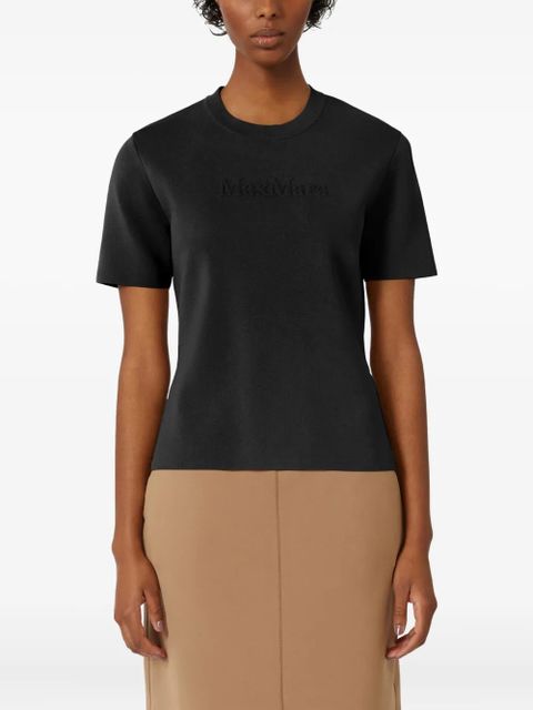 Max Mara embossed logo t-shirt - Black