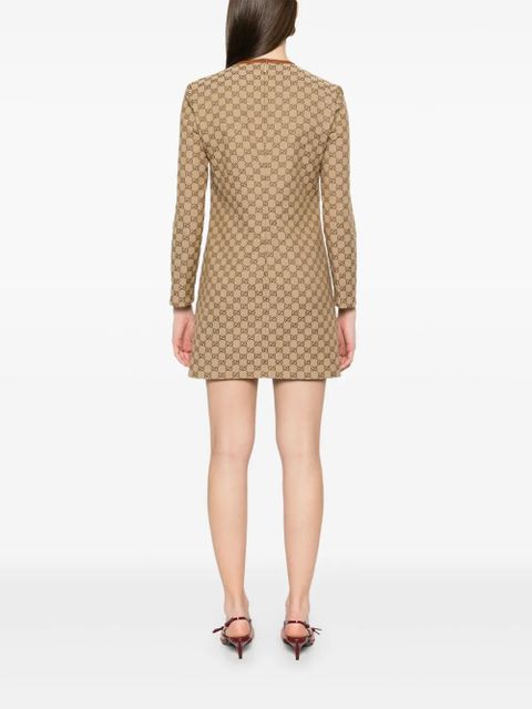 Gucci GG-canvas Horsebit-detail mini dress - Brown