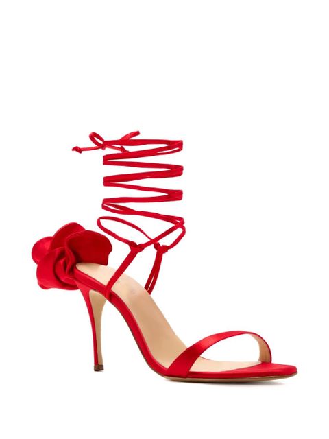 Magda Butrym 105mm rose-detail lace-up sandals - Red - zdjęcie produktu nr 2