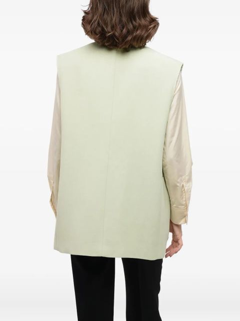 Jil Sander raw-edge sleeveless blazer - Green