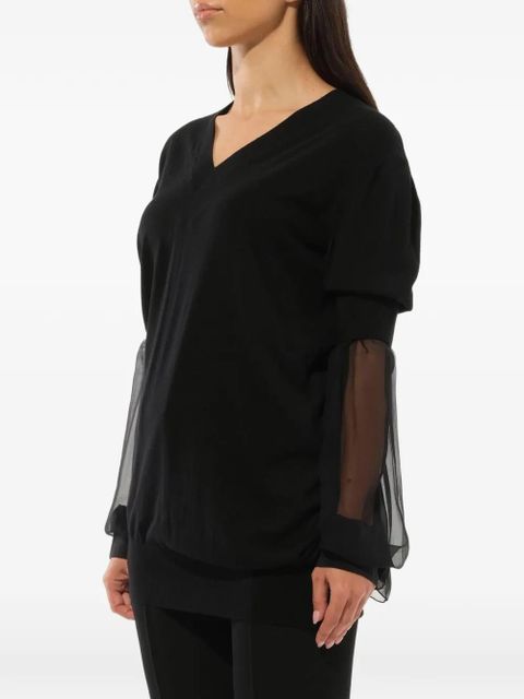 Givenchy deep v-neck top - Black