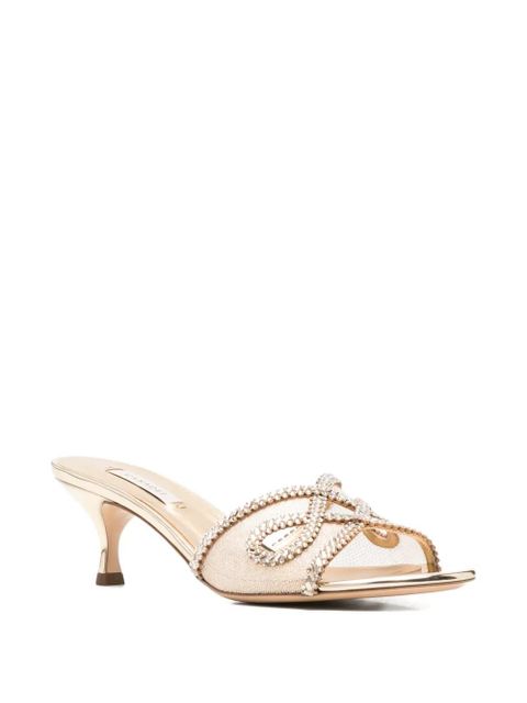 Casadei crystal-embellished metallic sandals - Gold - zdjęcie produktu nr 2