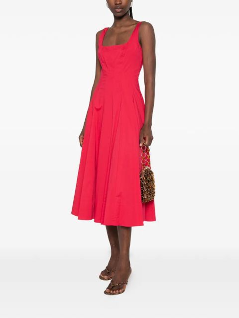 STAUD Wells square-neck midi dress - Red - zdjęcie produktu nr 2