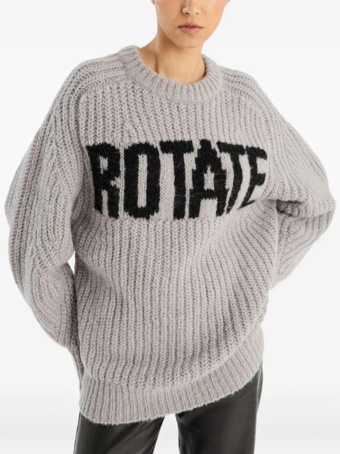 ROTATE BIRGER CHRISTENSEN logo ribbed-knit sweater - Grey