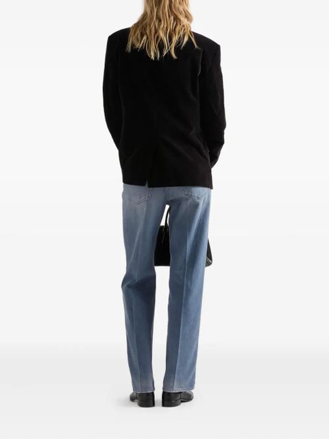 Prada washed logo-patch jeans - Blue