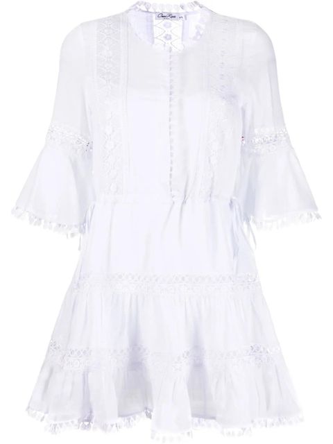 Charo Ruiz Ibiza lace-detail cotton shirtdress - White - zdjęcie produktu nr 1