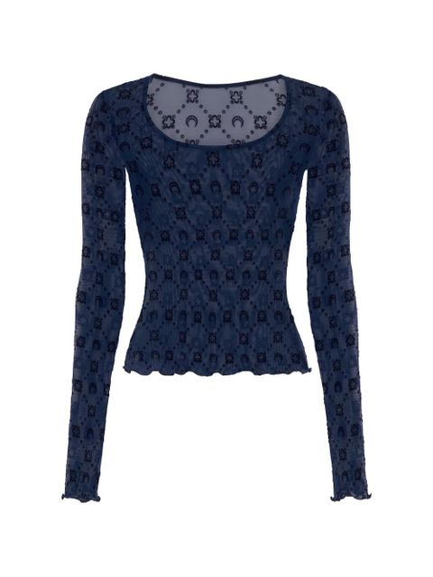 Marine Serre Moonogram mesh T-shirt - Blue