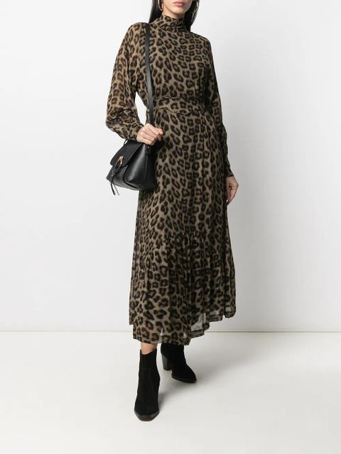 Ba&Sh Fara leopard-pint midi dress - Brown - zdjęcie produktu nr 2