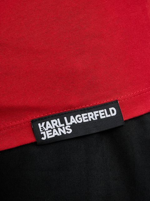 Karl Lagerfeld Jeans t-shirt bawełniany damski kolor czerwony A1W17004