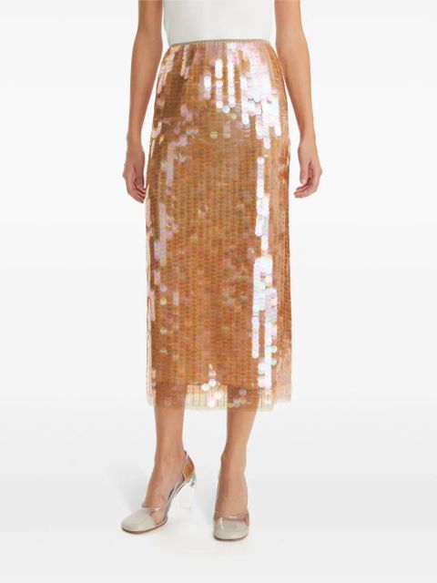 Tory Burch high-waisted sequin-embellished midi skirt - Neutrals - zdjęcie produktu nr 2