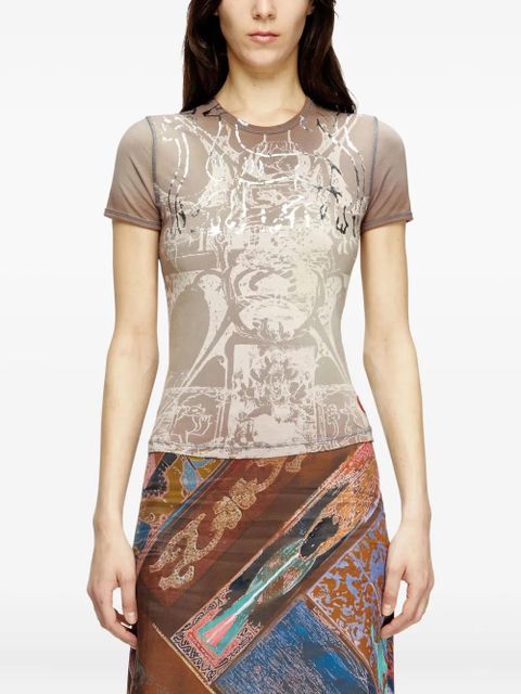 Diesel T-Uncuties-Long-R6 T-shirt - Neutrals